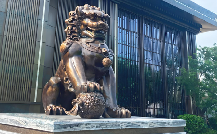 定制銅天安門(mén)獅子雕塑，致敬中華文化